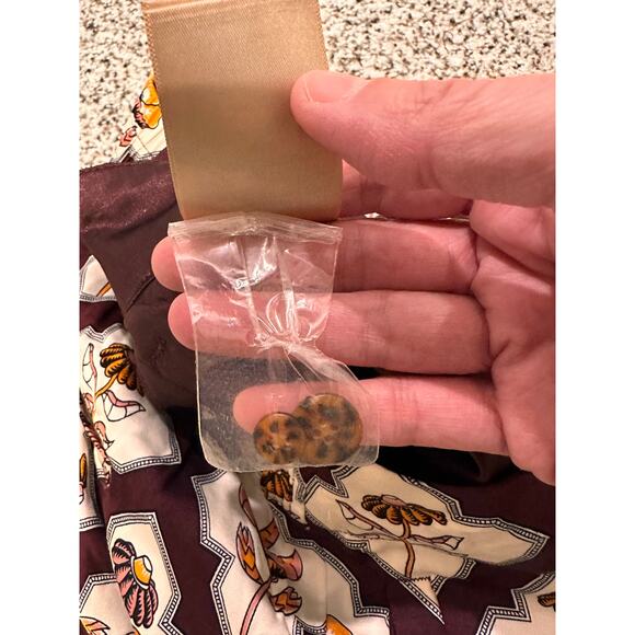 Scotch & Soda Sun Ray Satin Burgundy Floral Print Pleated Straight Leg Pants, S - Picture 9 of 16